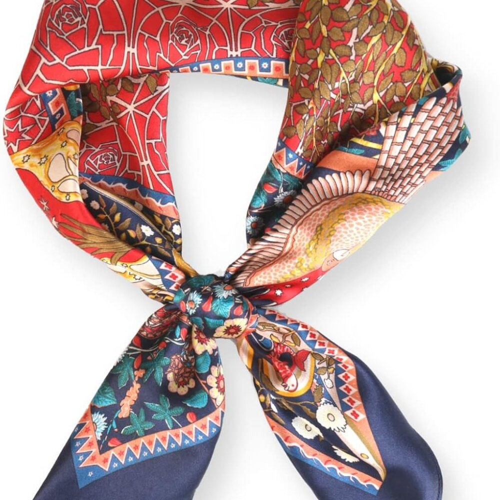 100% Pure Mulberry Silk Square Scarf 26"x26" Women Neckerchief Headscarf Gift Pa